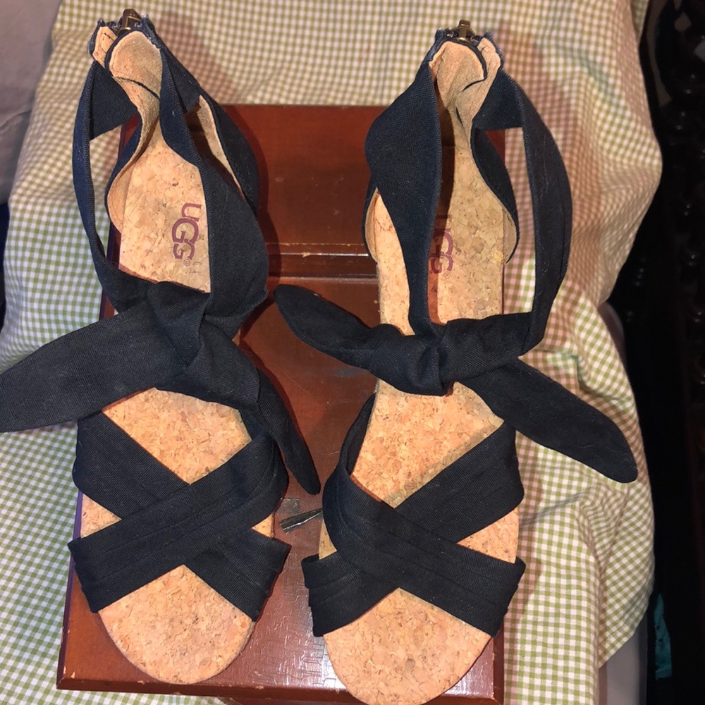 UGG Black Espadrille Sandals